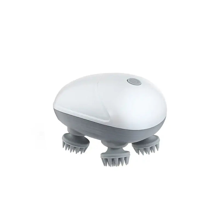 Healing Journey Electric Scalp Massager with 4 Rotating Heads Compact & Ergonomic Design in whiteimahes