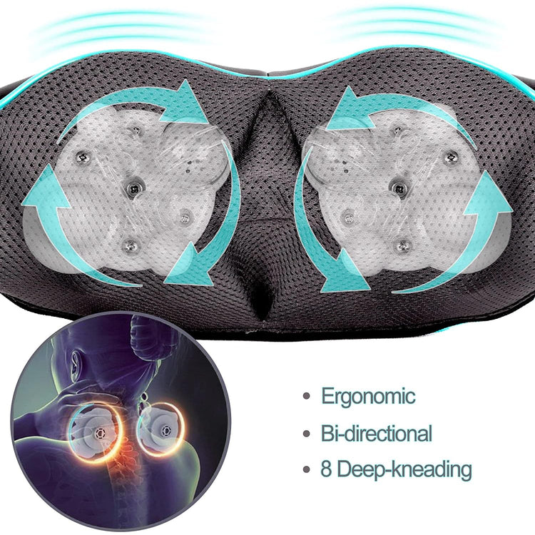 Nirogin Shiatsu Neck and Shoulder Massager with Heat & Vibration
