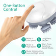 Healing Journey Electric Scalp Massager with 4 Rotating Heads Compact & Ergonomic Design controlling speed settings.