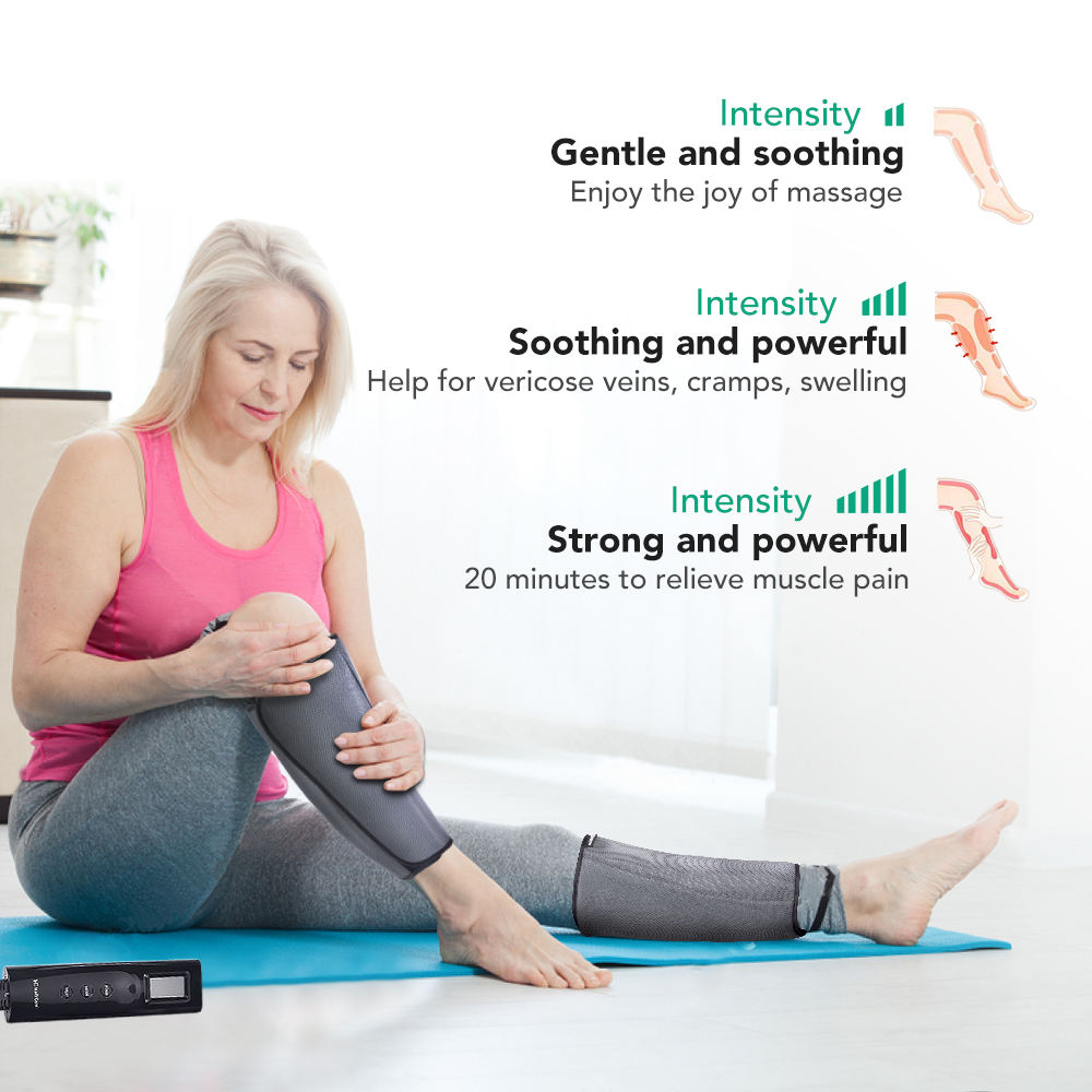 Nirogin Air Compression Leg Massager with Heat & Adjustable Modes