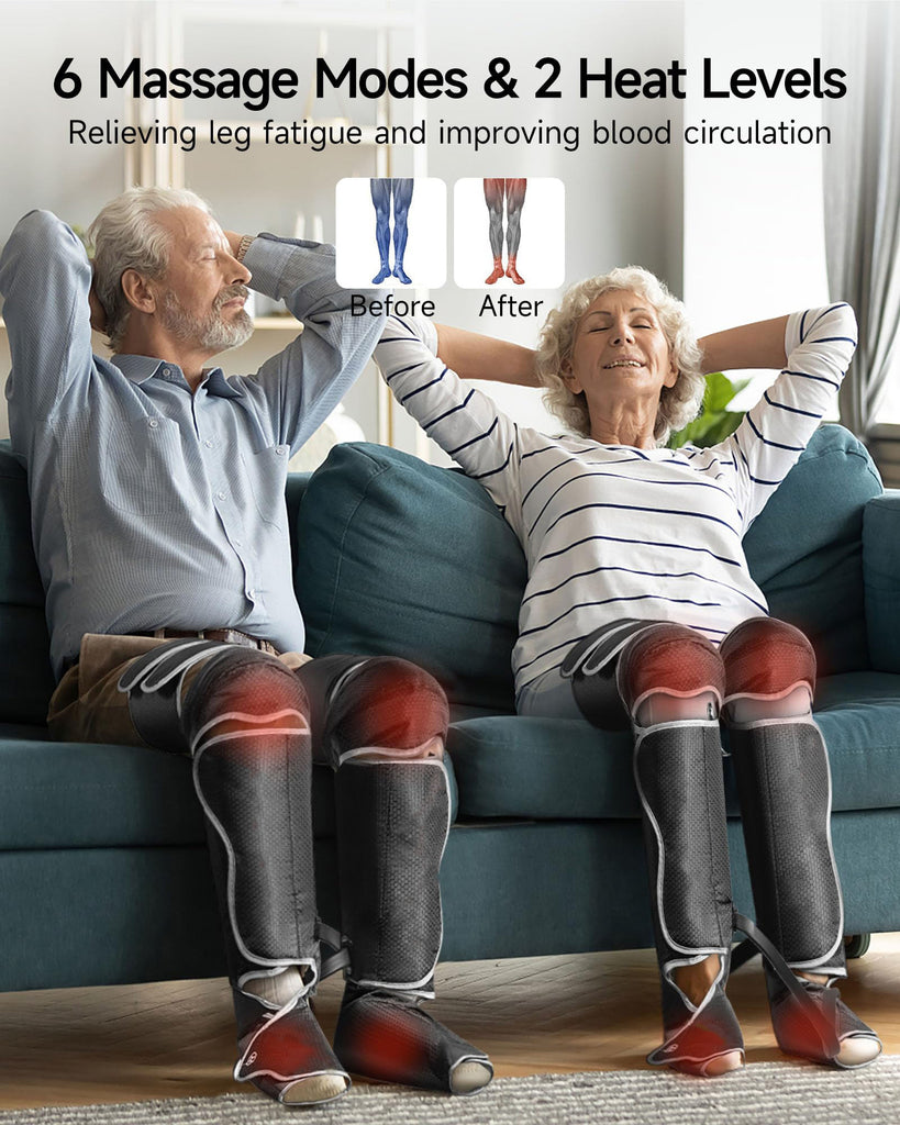 Nirogin Full Leg Air Compression Massager with Heat & Multiple Modes