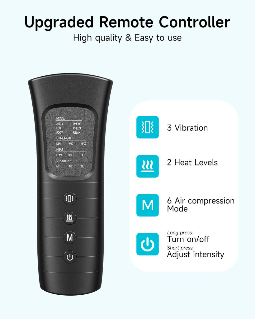 Nirogin Full Leg Air Compression Massager with Heat & Multiple Modes