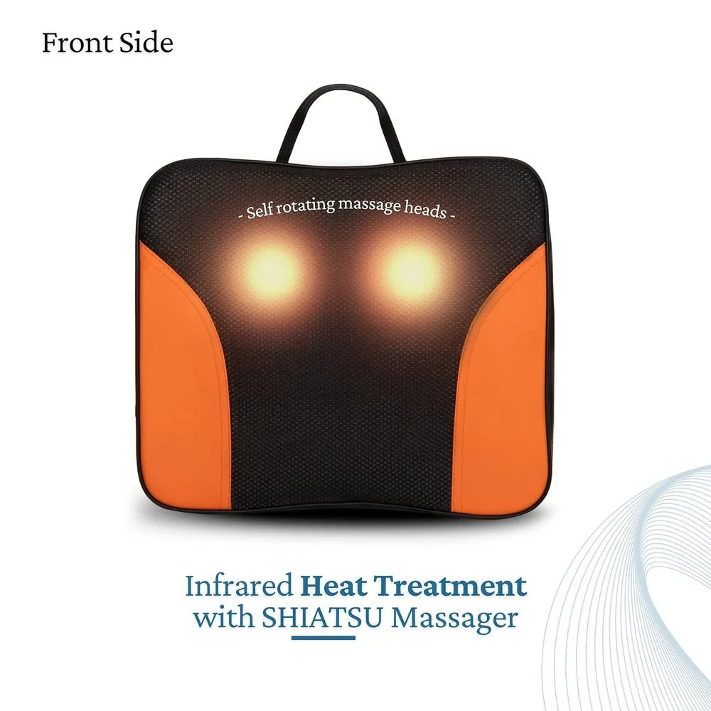 Nirogin Shiatsu Back Massager Cushion with Heat Portable Deep Kneading Lumbar Support Pad