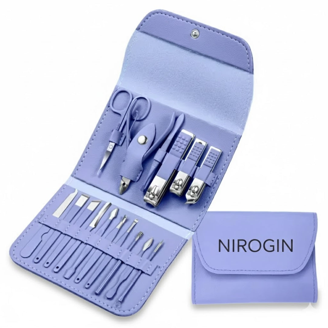 NIROGIN Nail Clipper Kit – 16 Pieces Stainless Steel Manicure Kit