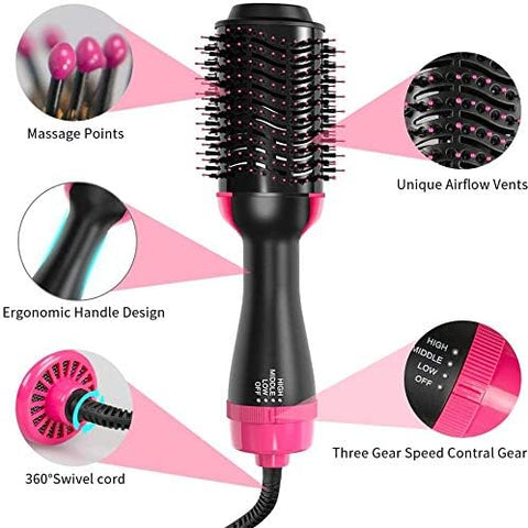 Nirogin 4-in-1 Hot Air Brush Dryer and Volumizer for Smooth, Bouncy Hair