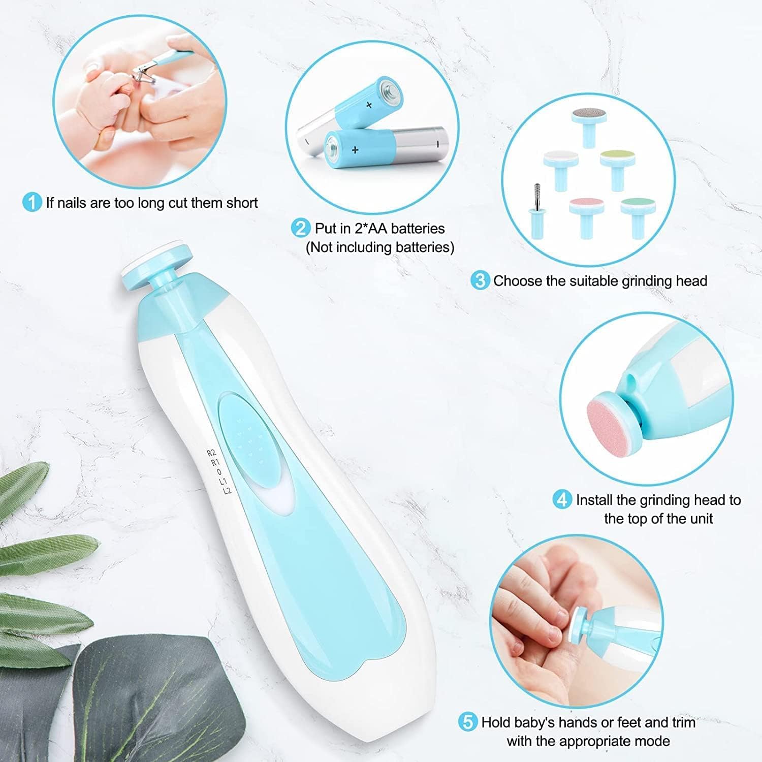 Nirogin Electric Baby Nail Trimmer Safe Nail Care Set