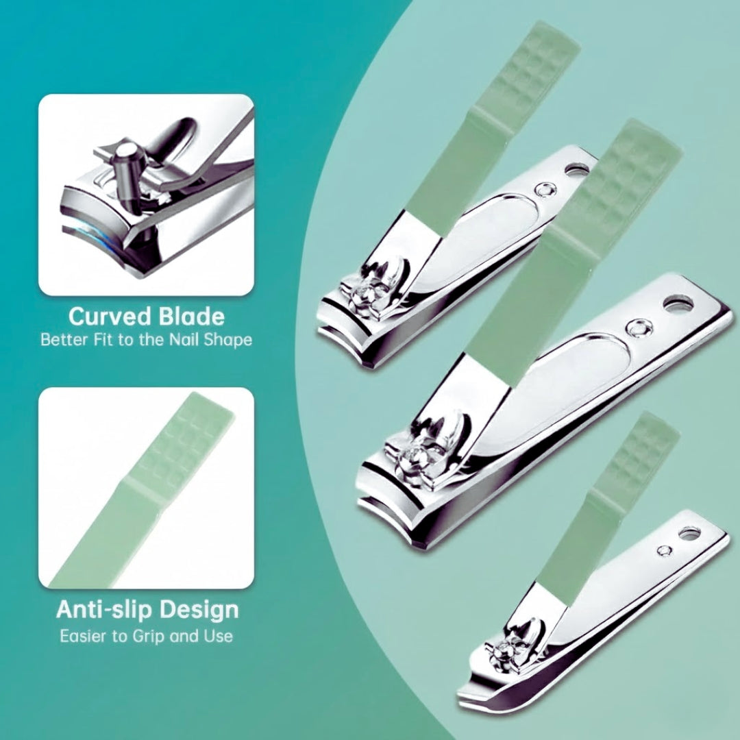 NIROGIN Nail Clipper Kit – 16 Pieces Stainless Steel Manicure Kit