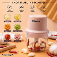 Nirogin Rechargeable Vegetable Chopper – 250ml Electric Chopper