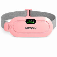 Nirogin Period Cramp Relief Heating Pad with Massage – Portable Rechargeable Waist Belt.