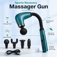 Nirogin Deep Tissue Massage Gun with ergonomic design, 9-speed settings, and 4 massage heads for muscle relief.