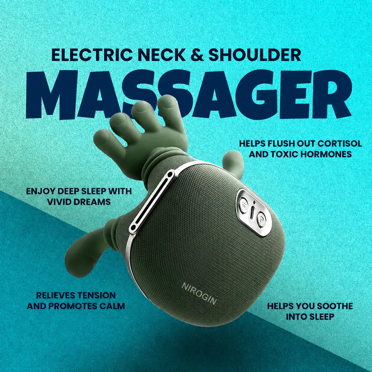 Nirogin Neck & Shoulder Massager – Rechargeable, Cordless Pain Relief at Home