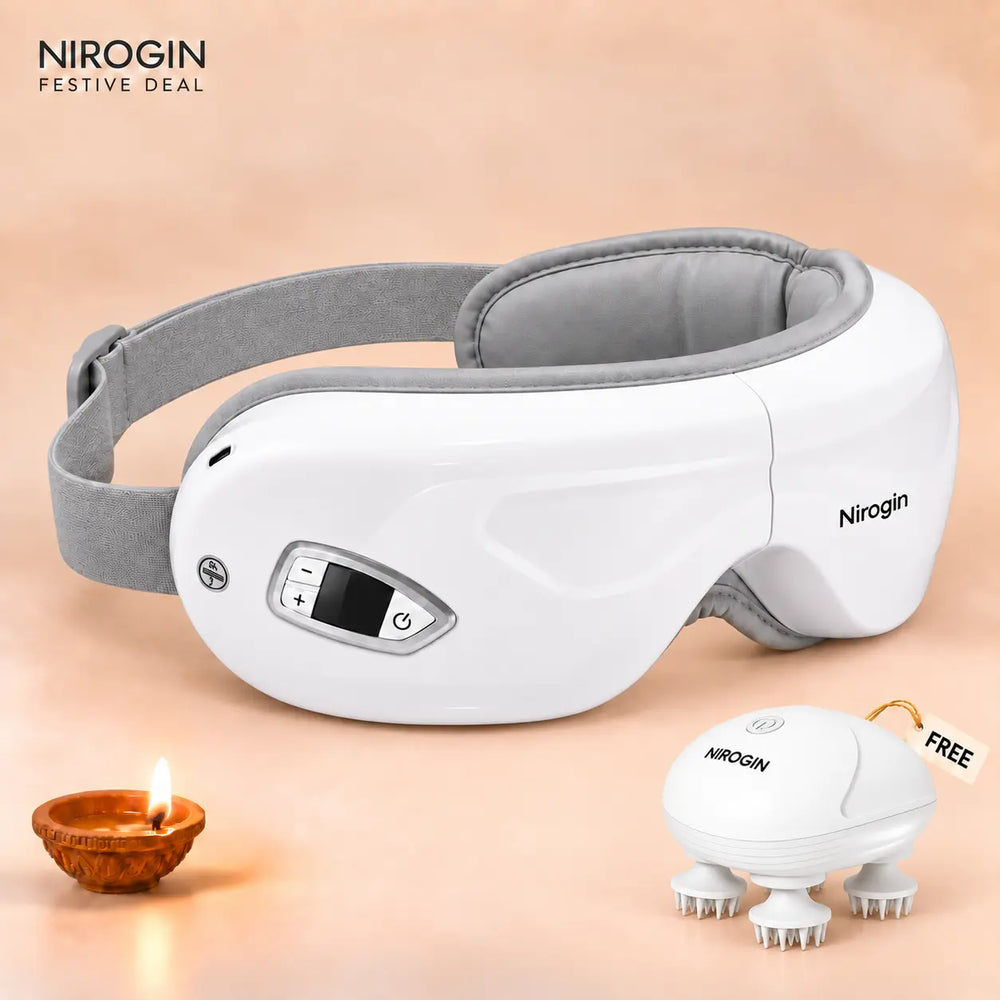 Nirogin Eye Massager with Heat, Vibration & Bluetooth Music