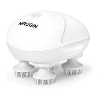 Nirogin Electric Scalp Massager with 4 Rotating Heads, Rechargeable Head Kneading Massager for Hair Growth, Deep Clean & Stress Relief