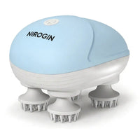 Nirogin Electric Scalp Massager with 4 Rotating Heads, Rechargeable Head Kneading Massager for Hair Growth, Deep Clean & Stress Relief