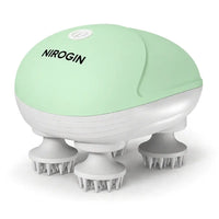 Nirogin Electric Scalp Massager with 4 Rotating Heads, Rechargeable Head Kneading Massager for Hair Growth, Deep Clean & Stress Relief