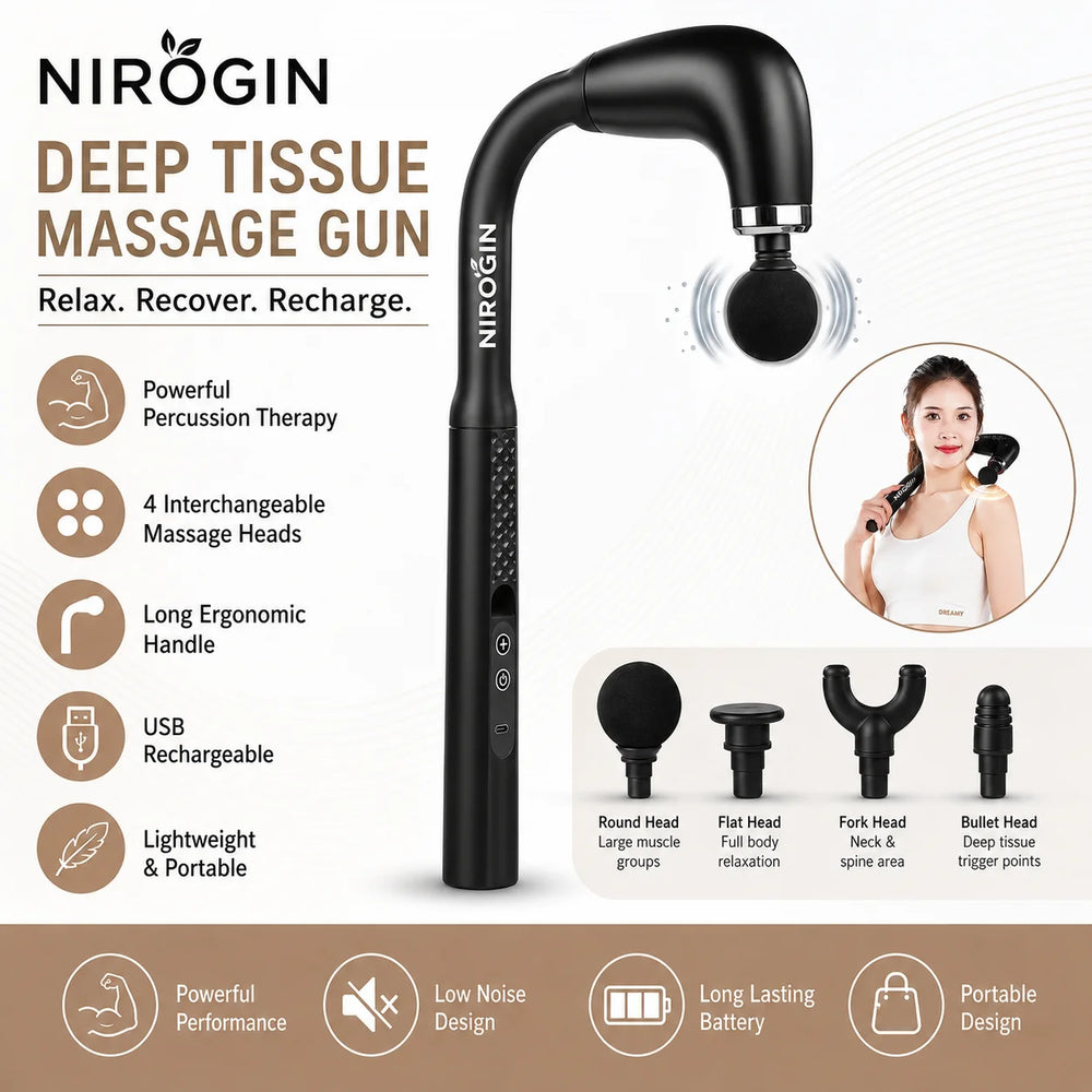 Nirogin Deep Tissue Massage Gun – 9-Speed Muscle Relief
