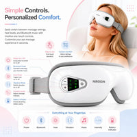 Nirogin Eye Massager with Heat, Vibration & Bluetooth Music