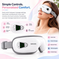 Nirogin Eye Massager with Heat, Vibration & Bluetooth Music
