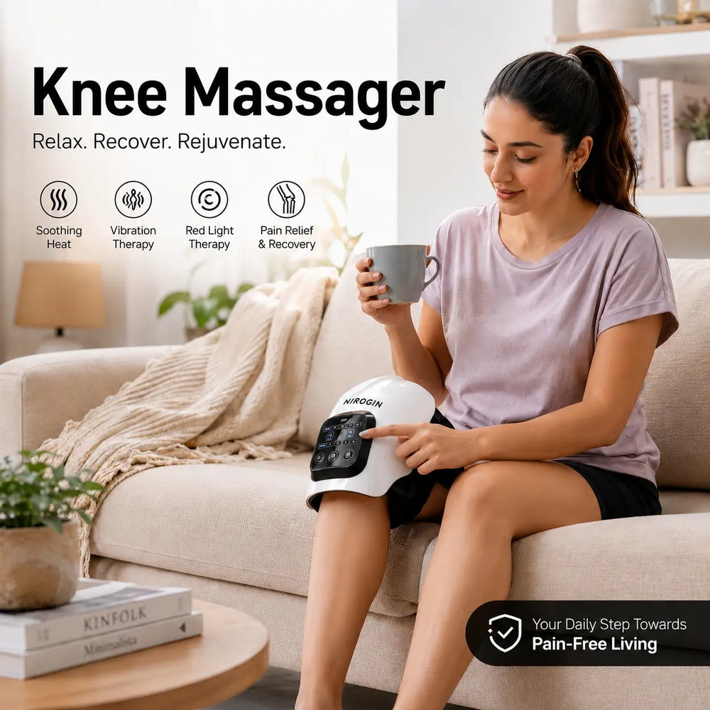 Nirogin Electric Knee Massager with Vibration & Heat Therapy