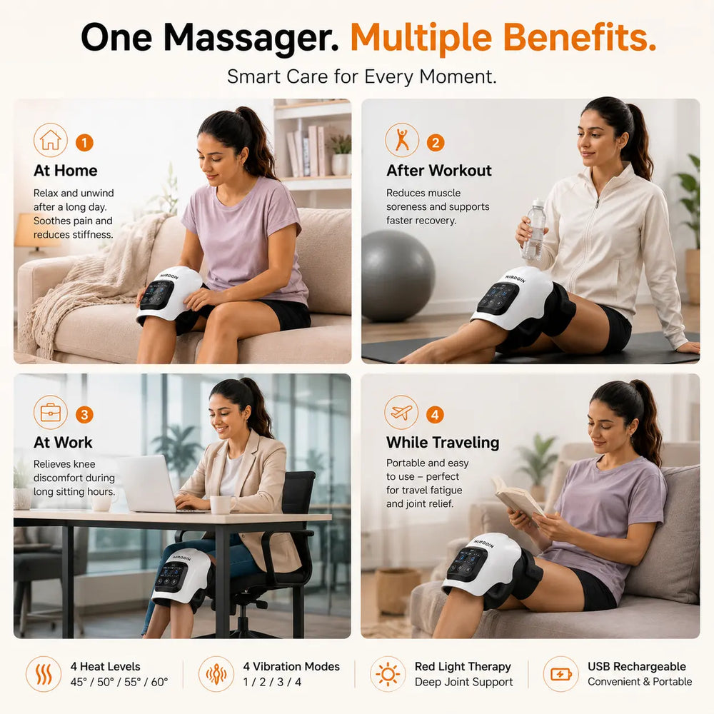 Nirogin Electric Knee Massager with Vibration & Heat Therapy