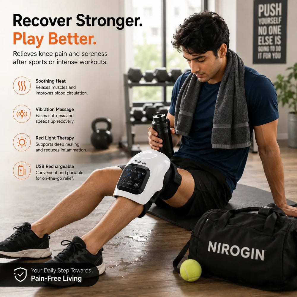 Nirogin Electric Knee Massager with Vibration & Heat Therapy