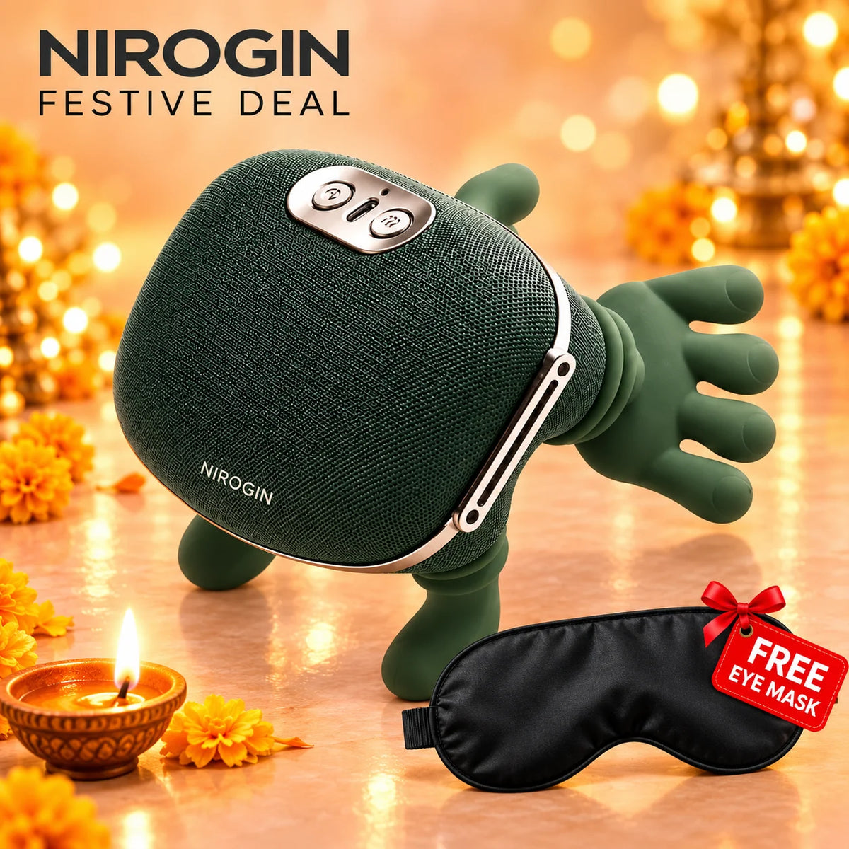 Nirogin Rechargeable Neck & Shoulder Massager – Cordless Deep Kneading Massager